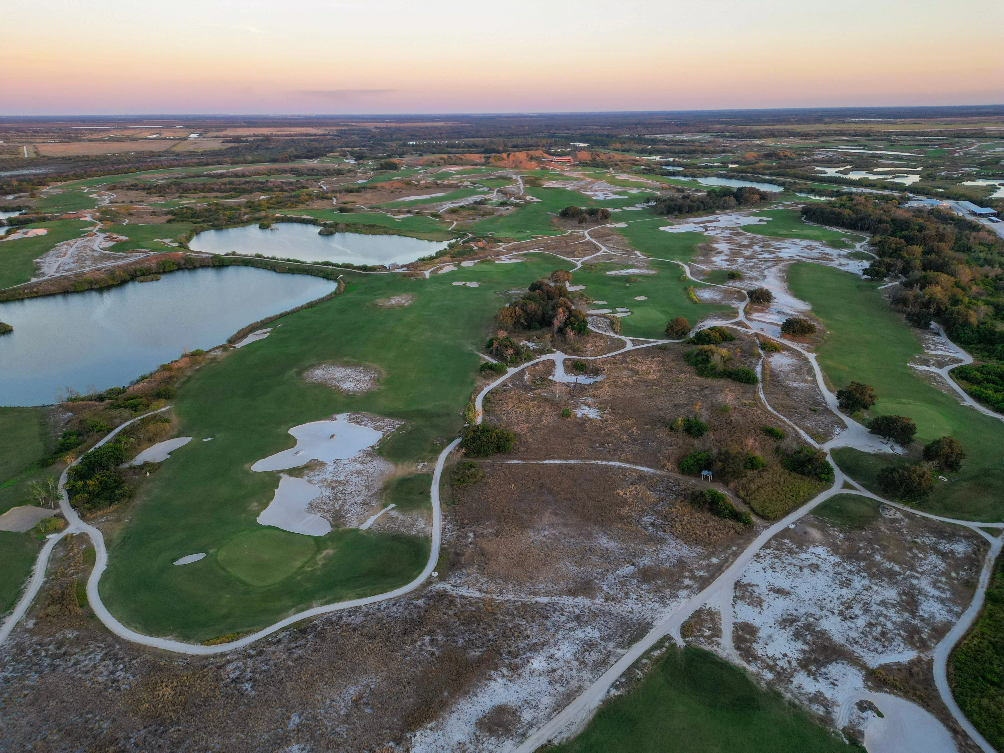 Sunrise over a central Florida golf course