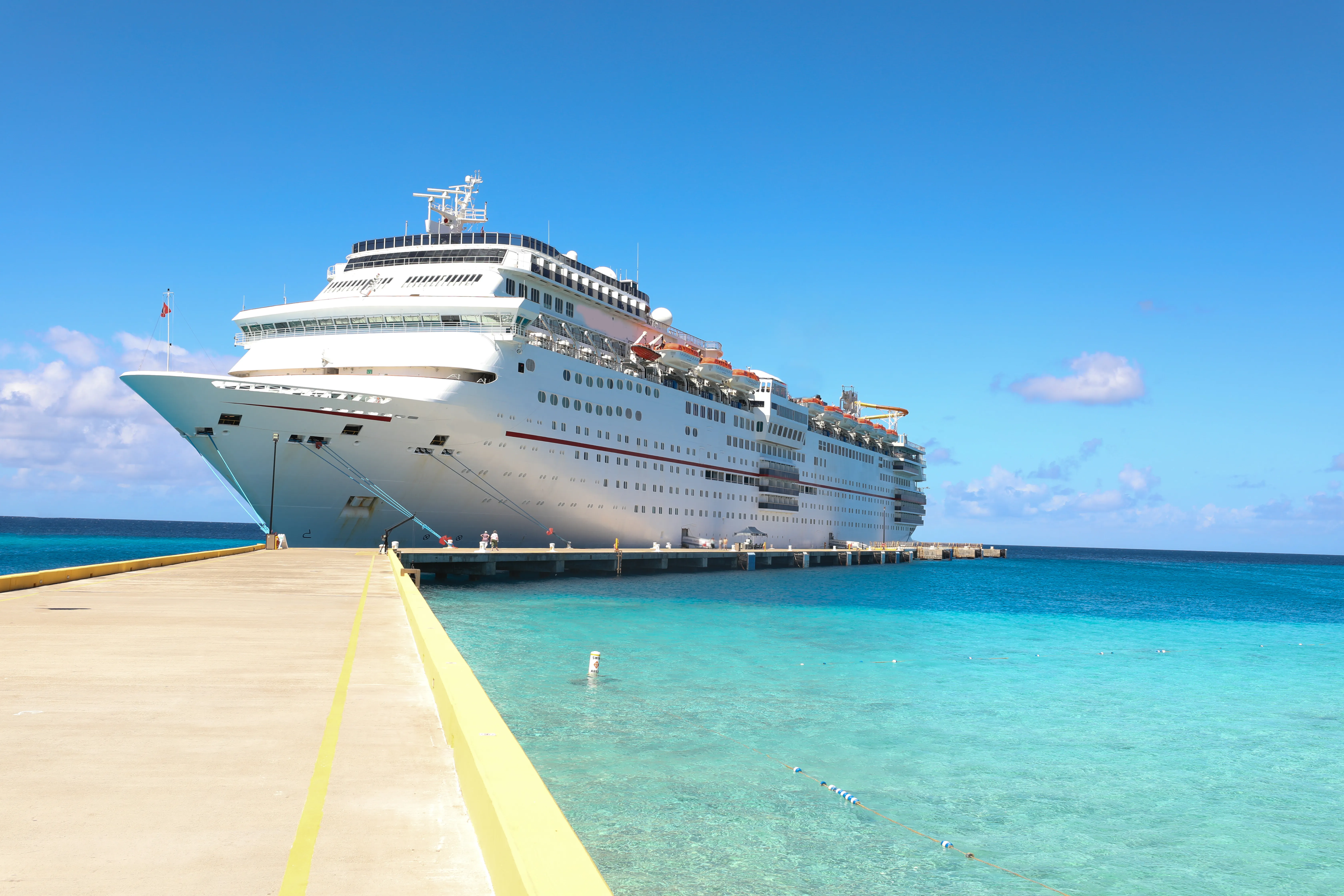 A Carnival ship docked at the pier in Grand Turk