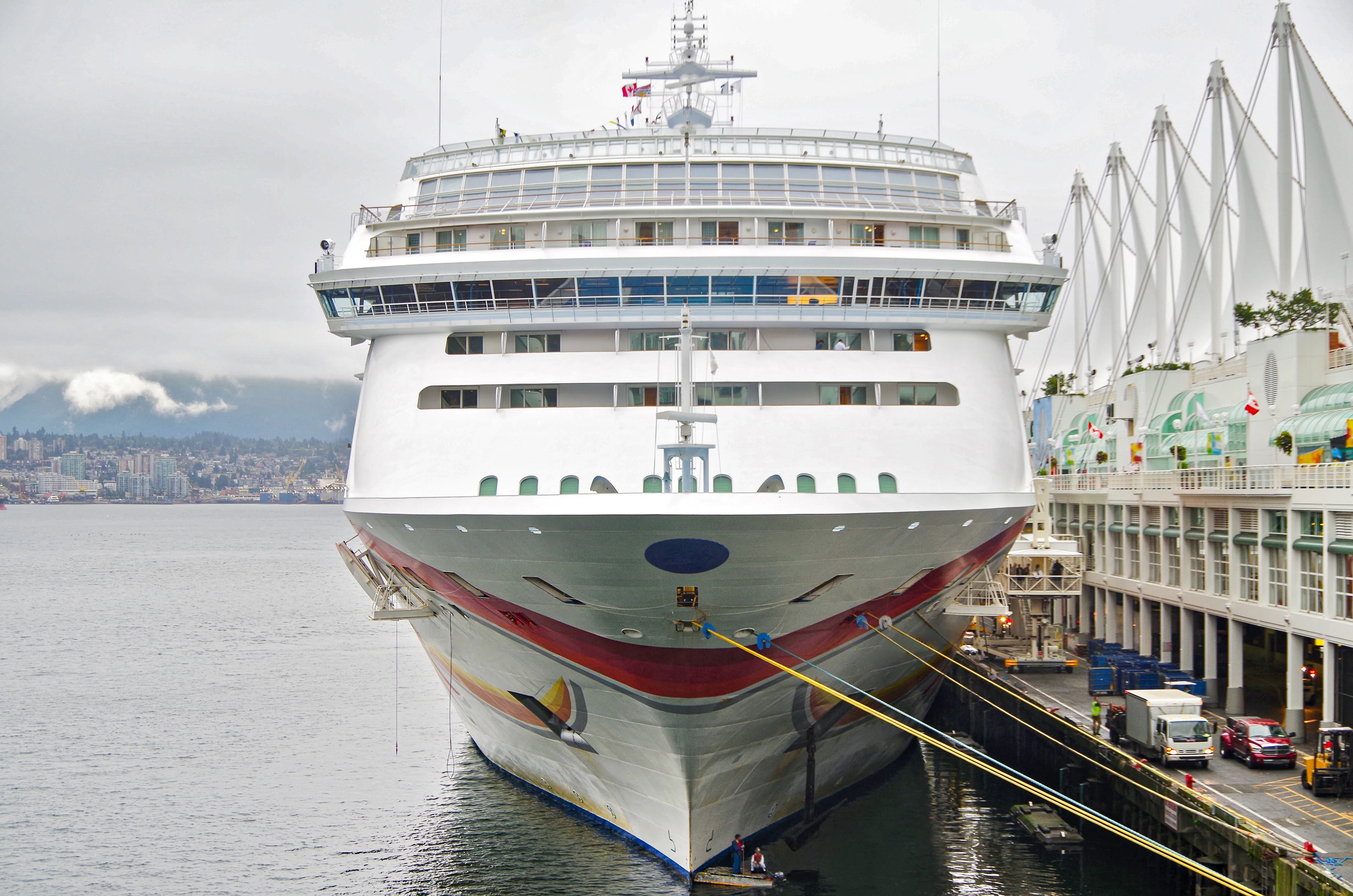 A Norwegian Cruise Line ship at the Canada Place terminal in Vancouver