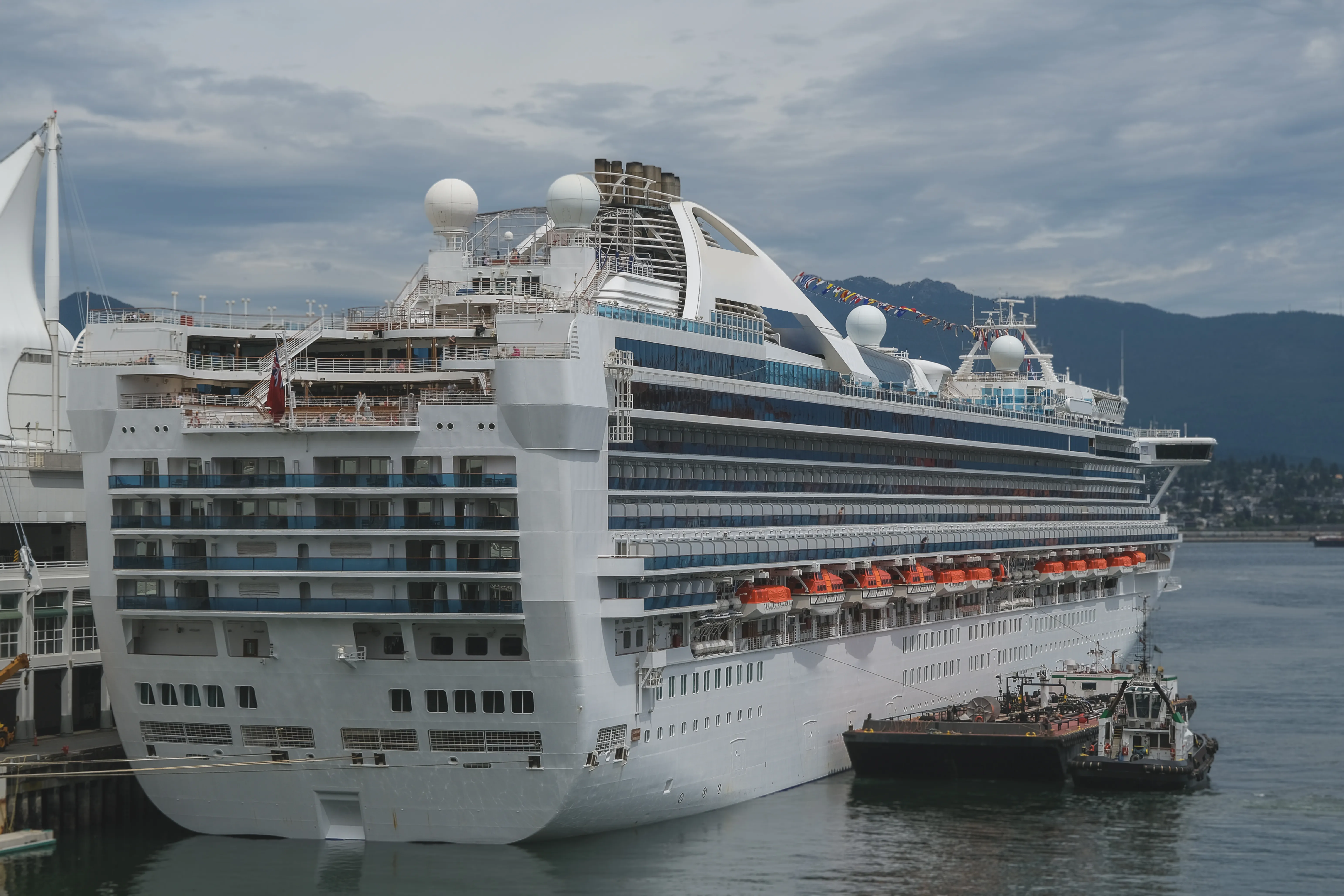 Grand Princess docked in Vancouver before an Alaska sailing