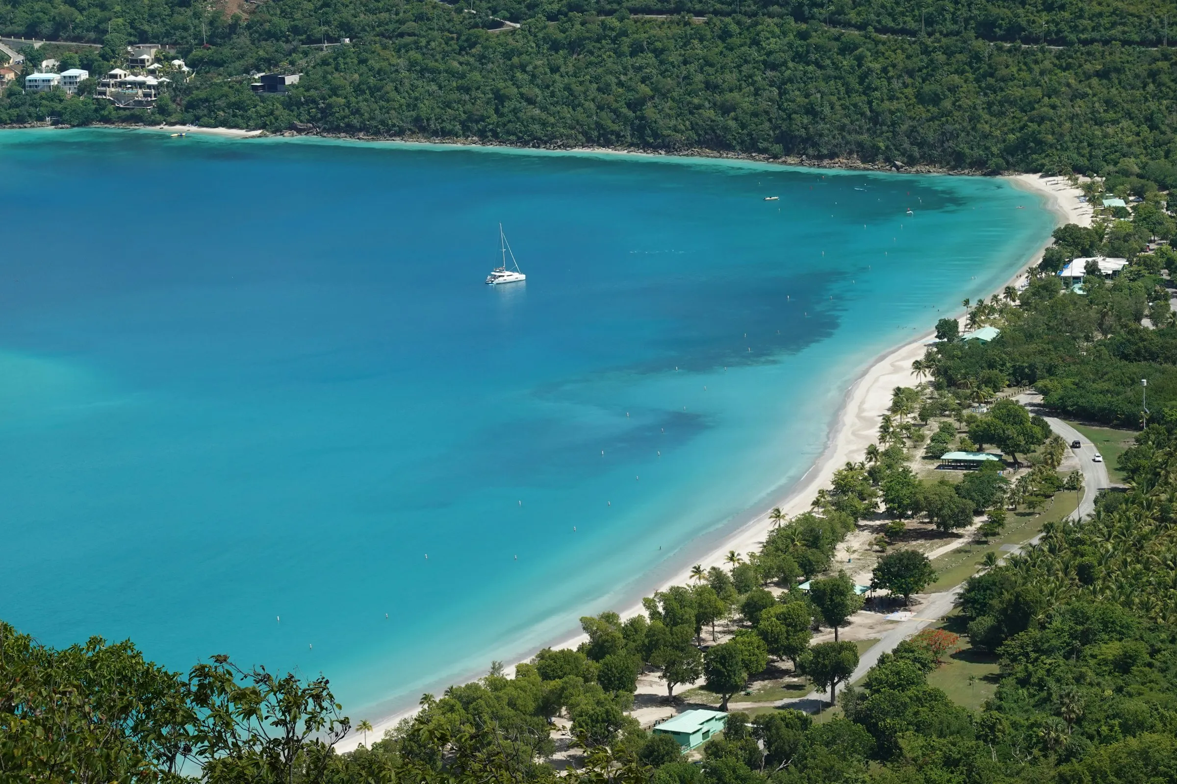Magens Bay, St. Thomas, a crescent of white sand and turquoise water