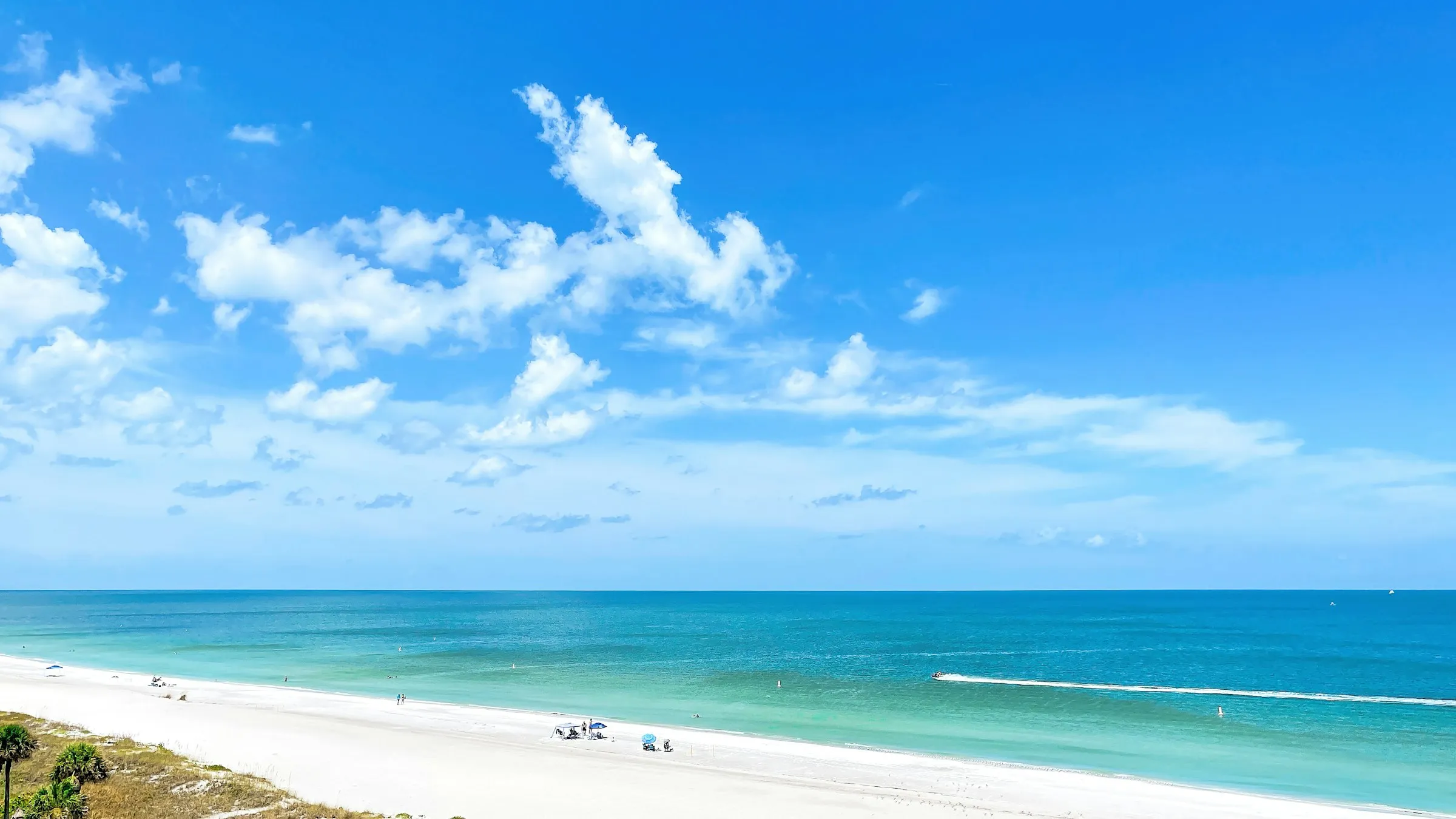 Sugar-white sand and blue sky at Clearwater Beach