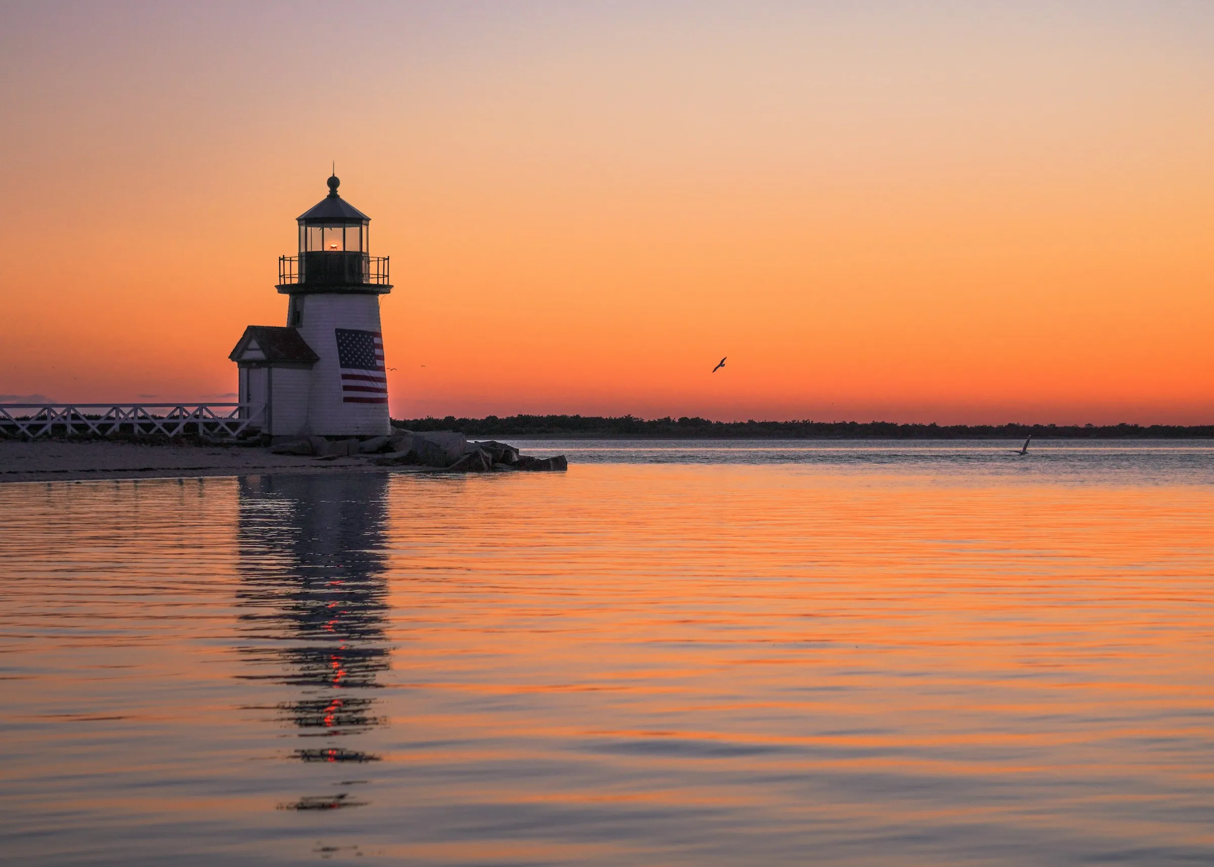 Brant Point Lighthouse at sunset, Nantucket
